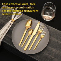 Ensemble de vaisselle en acier inoxydable durable et exquis, design minimaliste pour la maison et la restauration