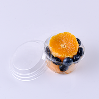 Gobelet d'emballage pour mini-puddings et glaces en plastique PET transparent écologique, récipient jetable pour gâteaux et desserts avec couvercles