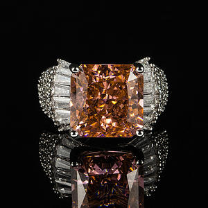 Cincin Berlian Kotak Baru dari AliExpress untuk Wanita, Bertabur Zirkon Paraiba Karbon Tinggi dengan Potongan Bunga Es, Lapisan Perak, Batu Utama - Product Image 4