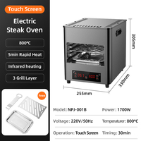 Oven Listrik Stainless Steel Laris Manis, Ukuran Kecil untuk Panggangan, Cocok untuk Rumah Tangga & Penggunaan Luar Ruangan saat Berkemah & Memanggang Steak/BBQ