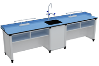 Table de laboratoire scolaire pour physique, chimie et biologie avec évier intégré, plateau résistant aux produits chimiques, couleur personnalisée, vente en gros directe d'usine