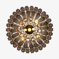 Lustre de Plafond Contemporain en Verre Miroir Fumé Luminaire Suspension Luminaire Lampen Pour Foyer