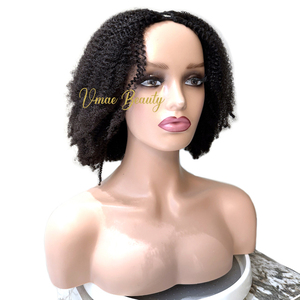VMAE <span class=keywords><strong>Perruque</strong></span> <span class=keywords><strong>demi</strong></span>-tête en cheveux humains bruts alignés avec les cuticules, boucles <span class=keywords><strong>afro</strong></span> exotiques frisées 4A 4B 4C, style cambodgien, pour femmes noires - Product Image 1