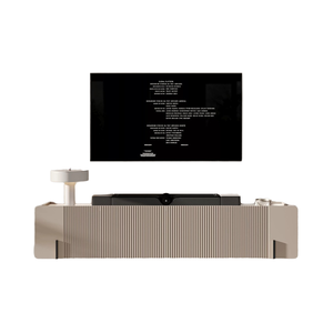 Quality Control Customizable <strong>Wall</strong> Mounted <strong>Floating</strong> TV Cabinet MDF <strong>Floating</strong> Entertainment <strong>Unit</strong> with Black Elements - Product Image 1