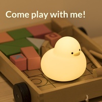 Lampe de chevet LED en silicone souple en forme de canard, rechargeable par USB, à intensité variable et avec minuterie, pour chambre d'enfant, veilleuse de sommeil, vente en gros