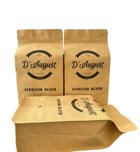 Tùy chỉnh in Túi giấy Kraft đứng màu nâu với cửa sổ rõ ràng cho bột ngô kẹo Cookie lưu trữ hạt cà phê - Product Image 2