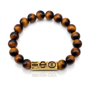 Nuova Collezione: <span class=keywords><strong>Bracciale</strong></span> Maschile Ispirato alla Fraternità Iota Phi Theta con Perle di Occhio di Tigre di Alta Qualità - Product Image 2