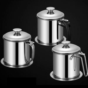 Utensilios de Cocina de Acero Inoxidable, Accesorios para Separar Residuos de Aceite, Juego de Tazas Filtrantes de Aceite Metálicas, Taza Filtrante de Aceite de Cocina con Tapa - Product Image 6