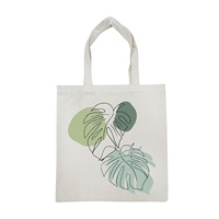 Sac fourre-tout en toile 100 % coton personnalisable WUJI, motif feuille tropicale imprimé, style nautique, objet de collection artistique, 16''x14''x25'', Chine