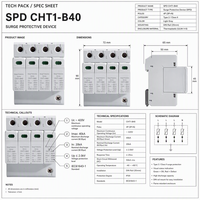 Dispositif de protection contre les surtensions 4P SPD 385V 20KA 40KA Rail DIN Parafoudre AC Protecteur de surtension basse tension