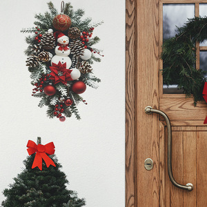 Adesivo in Vinile PVC Impermeabile <span class=keywords><strong>per</strong></span> Natale, Pupazzo di Neve Artificiale, Pallina Rossa, Decorazione <span class=keywords><strong>per</strong></span> Porta d'Ingresso e Parete, <span class=keywords><strong>per</strong></span> Casa e Hotel, <span class=keywords><strong>per</strong></span> le Feste - Product Image 1