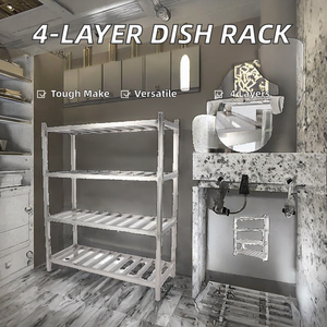 Gran oferta, estante de cocina de acero inoxidable de cuatro capas de alta calidad, estante de pie sólido y duradero para almacenamiento comercial de alimentos - Product Image 5