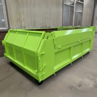 Conteneur à déchets latéral en tôle d'acier galvanisé de 35 m³, benne à déchets latérale pour remorque de transfert de construction extérieure
