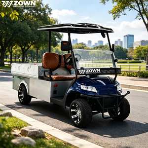 Carrito de golf eléctrico utilitario con estructura de acero duradera, multiusos, para trabajo agrícola y paisajismo. - Product Image 1