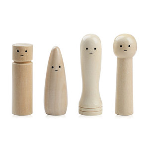 Figura de madera con ojos impresos, juguete educativo con tema de psicología infantil para uso doméstico, tamaño de 70mm y 80mm, Material Natural - Product Image 4