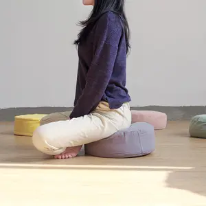 Yastık konfor zemin koltuk mobilya oturma Futon yastık karabuğday gövde dolu yuvarlak meditasyon Yoga yastık fermuarlı