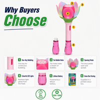 Bâton à bulles Lotus lumineux à LED rechargeable avec 10 trous, machine à bulles automatique à une touche pour enfants, cadeau pour fêtes en extérieur