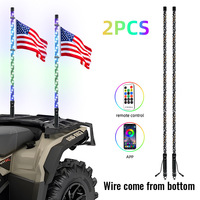 Nouveau Phare de Voiture RGB 2-en-1 de 1,80 m avec Effet de Chasse, Contrôle Double par APP, pour Véhicules Tout-Terrain et Buggies de Plage