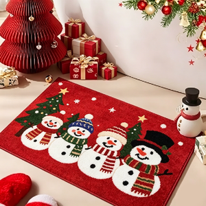 Tappetino da Bagno Natalizio con Babbo <span class=keywords><strong>Natale</strong></span>, Antiscivolo e Assorbente, Morbido Tappeto Invernale per Bagno e Decorazione Casa - Product Image 2