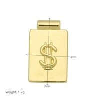 Pendentif Collier en Gros Plaqué Cuivre Lisse Or 18K, Motifs Étoile, Pentagramme, Lune, Éclair, Croix, Symbole Monétaire
