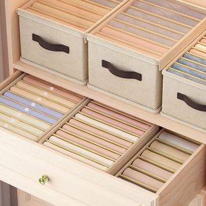 Organisateur de vêtements pour armoire domestique, boîte de rangement pliable en tissu pour jeans, organiseur de tiroir de placard, boîte de rangement de vêtements avec poignée - Product Image 6