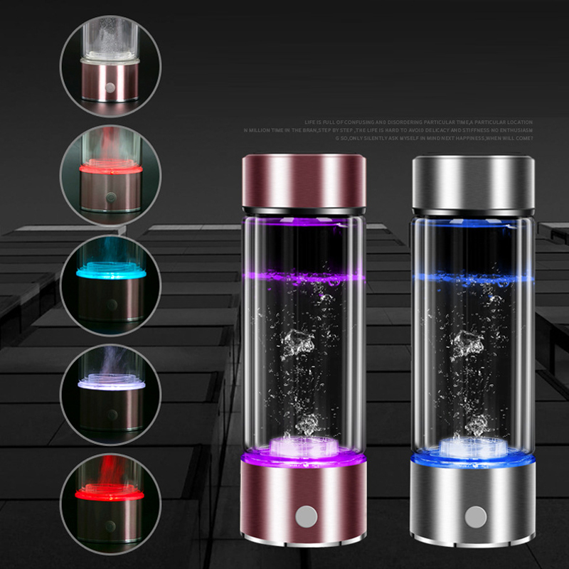 Hotsale 400ML SPE PEM LED Portable Sans Chlore Résiduel D'ozone Riche En Hydrogène Générateur D'eau Ioniseur Bouteille