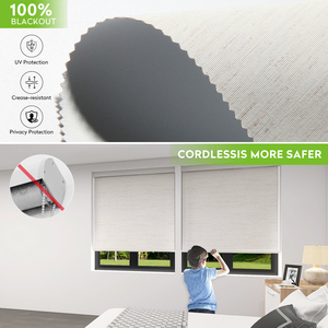 Persianas Enrollables Opacas con Textura de Lino ZSTARR, Tela de Mezcla de Cáñamo Natural, Ecológicas, Duraderas y Transpirables <span class=keywords><strong>para</strong></span> Ventanas de Dormitorio - Product Image 3