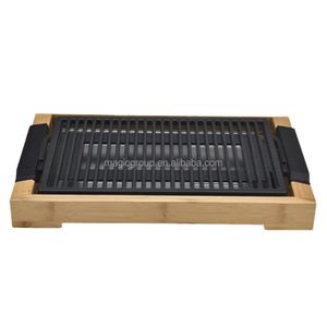 Parrilla Eléctrica Portátil Redonda para Interiores con Tapa, Placa Antiadherente de Fundición a Presión, Parrilla Eléctrica de Sobremesa, Fabricante OEM - Product Image 1