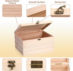 Boîtes de rangement décoratives en bois personnalisées, boîte à bijoux en bois, organisateur, présentoir, boîte de rangement - Product Image 3