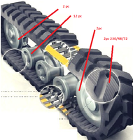 Agricole souffleuse châssis vtt chenille en caoutchouc chargeuse compacte mini pelle train d'atterrissage petits patins en caoutchouc