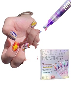 Ensemble de 12 stylos de soin pour ongles, peinture acrylique, graffiti, marqueurs de manucure avec colle pour la décoration des ongles - Product Image 4