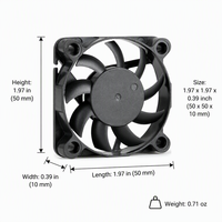 Ventilateur industriel à flux axial en plastique DC 12V 5010 ultra-fin à haute vitesse et fort débit, avec roulement à billes BLDC PBT, électrique OEM/ODM