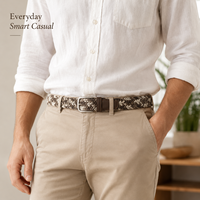 Ceinture décontractée en tricot extensible confortable, respirante, avec sangle en corde tressée et boucle ardillon en alliage, en coton PP, pour usage quotidien avec jeans, chinos et pantalons cargo
