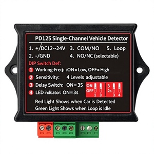 PD125 シングルチャンネル車両ループ検出器 DC12-24V 誘導ループセンサー 産業用ガレージドアアクセス制御システム用 - Product Image 1