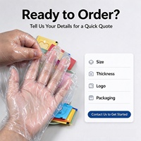 Gants jetables en PE imprimés sur mesure, logo OEM disponible, gants en plastique légers pour salon et restauration