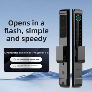 กุญแจล็อคประตูอัจฉริยะแบบบางไร้ขอบ รองรับ <span class=keywords><strong>WiFi</strong></span> สำหรับแอป Tuya ล็อคอิเล็กทรอนิกส์ด้วยลายนิ้วมือ โครงอะลูมิเนียม สำหรับประตูกระจก พร้อมระบบจัดเก็บ<span class=keywords><strong>ข้อ</strong></span>มูลบนคลาวด์ - Product Image 2