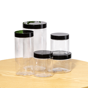 Envases de comida para el cabello de alta calidad, tarros para mascotas de 4oz, latas de almacenamiento selladas, plástico transparente, 250g, 360g, 480g, cajas redondas transparentes, se aceptan - Product Image 5