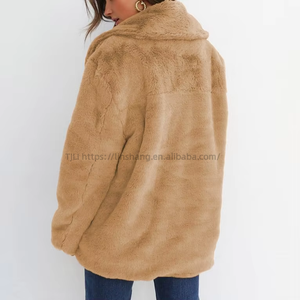 Manteau mi-long pour femme, coupe ajustée, col en fausse fourrure sexy, automne/hiver, tendance - Product Image 6