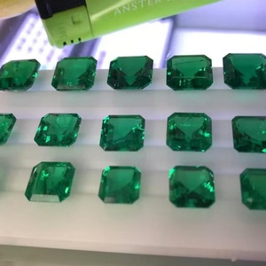 Piedras Preciosas Verdes Cultivadas en Laboratorio con Corte Esmeralda de 2CT y 3CT, con Cambio de Color, para Joyería y Collares, Precio al por Mayor de Qinglong Jewelry - Product Image 4