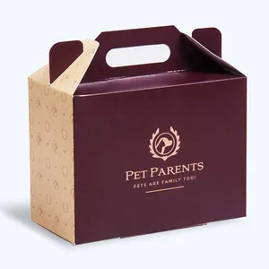 Caja de regalo de cartón corrugado con logotipo personalizado impreso, embalaje de cartón Gable con asa