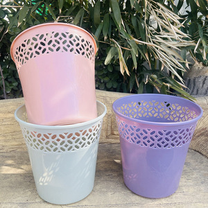 Hollow <b>Plastic</b> Waste Bin 10L Cylindrical Indoor Outdoor Use Open Design For Home Office <b>Kitchen</b> Bathroom - Product Image 3