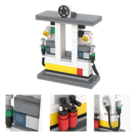 Série City : Modèle de station-service en briques, jouets éducatifs de construction DIY pour enfants MOC4206