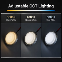Plafonnier LED encastré 3 CCT, 3 couleurs commutables, ultra-plat, rond, pour armoire, intensité variable, tricolore, pour camping-car