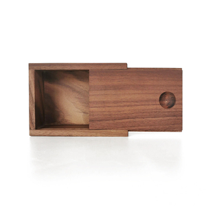 Unfinished wood box slide top walnut wooden gift packaging box