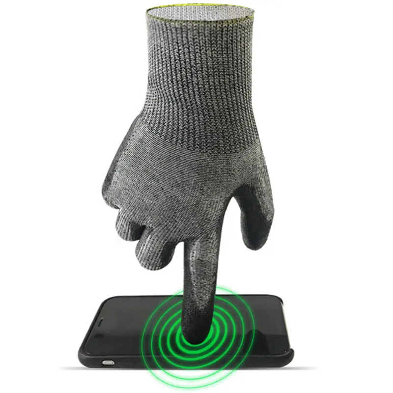 Großhandel Touch Screen Anti Cut Beständig PU Palm Beschichtete Arbeits Sicherheit Schutz Werkzeug Hand Handschuhe Für Den Bau