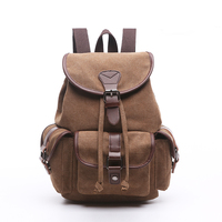 Sac à dos scolaire en toile vintage, sac à dos de collège antivol avec cordon de serrage, sac à dos léger en coton pour étudiants, personnalisable OEM