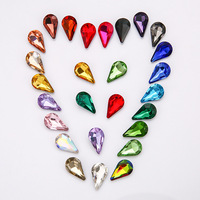 Lan Guang Vente en gros Strass en cristal goutte d'eau 5*8mm à dos pointu, perles fantaisie en verre de haute qualité sans nickel pour ongles