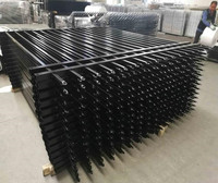 Valla de Acero de Alta Seguridad de 6 pies de Altura con Puntas Tubulares de Zinc, Panel de Valla Tubular de Acero, Diseños de Valla Metálica Horizontal de Tubo Cuadrado