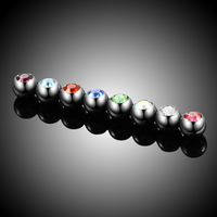 10 pièces/lot G23 titane CZ cristal boules de remplacement lèvre sourcil langue oreille Tragus ventre corps Piercing bijoux 14G/16G