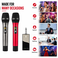 Système de micro sans fil UHF K27 Pro en métal avec deux micros dynamiques portables pour Karaoké, Mariage, Chant, DJ, Fête, Discours